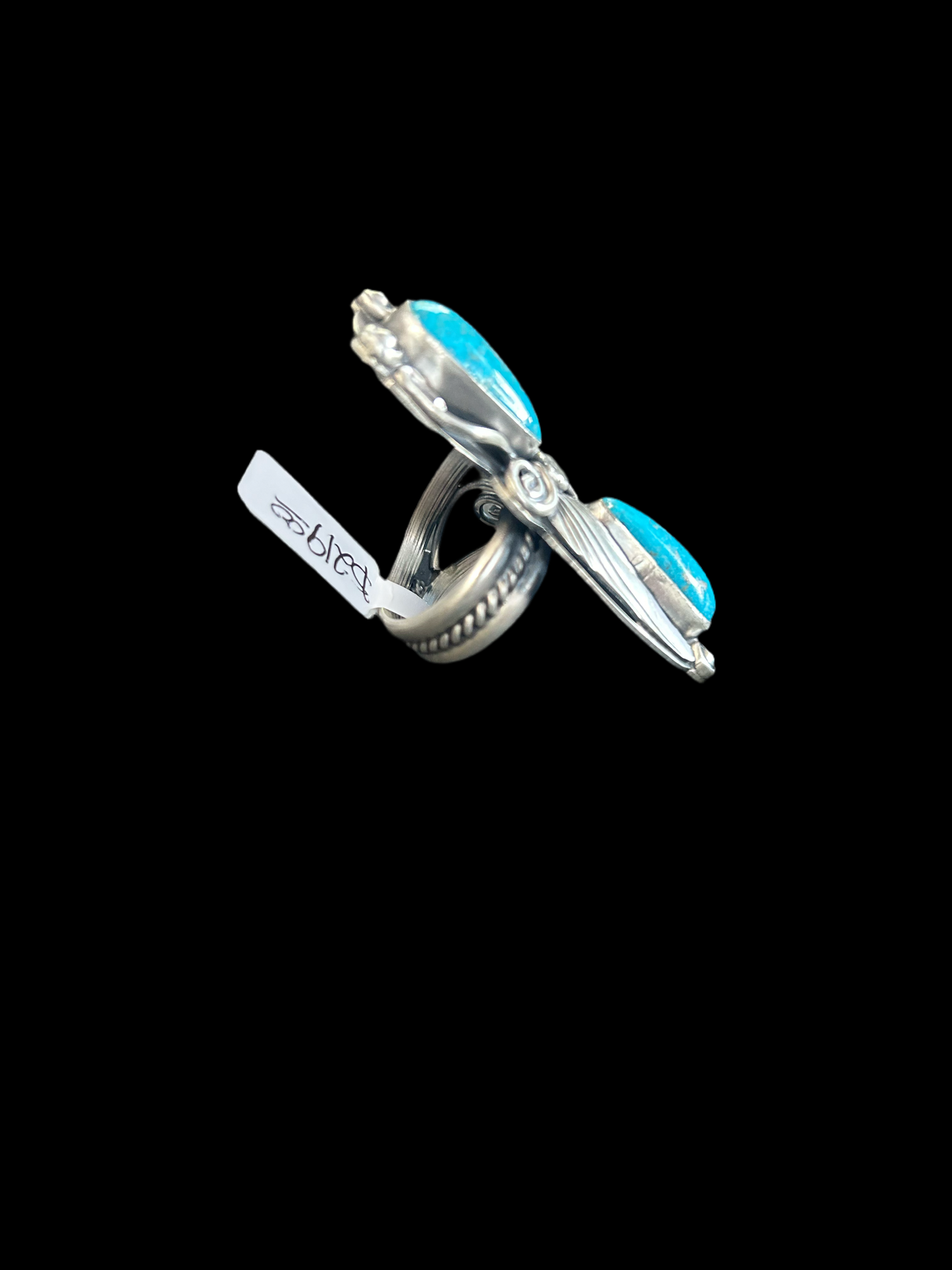 Blue Sonoran Gold Turquoise Native Made Crawler Ring