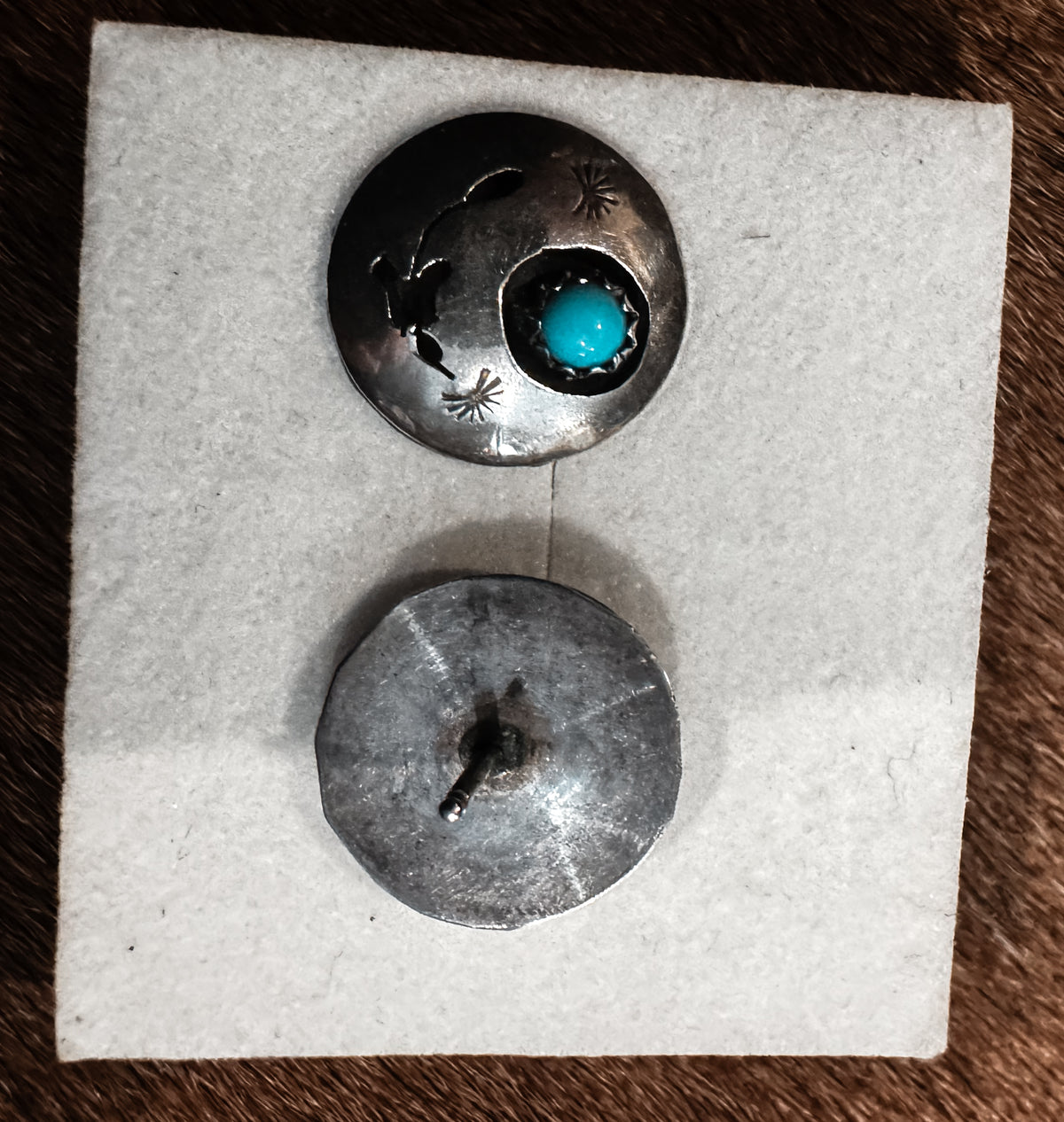 Zuni bird stud earrings