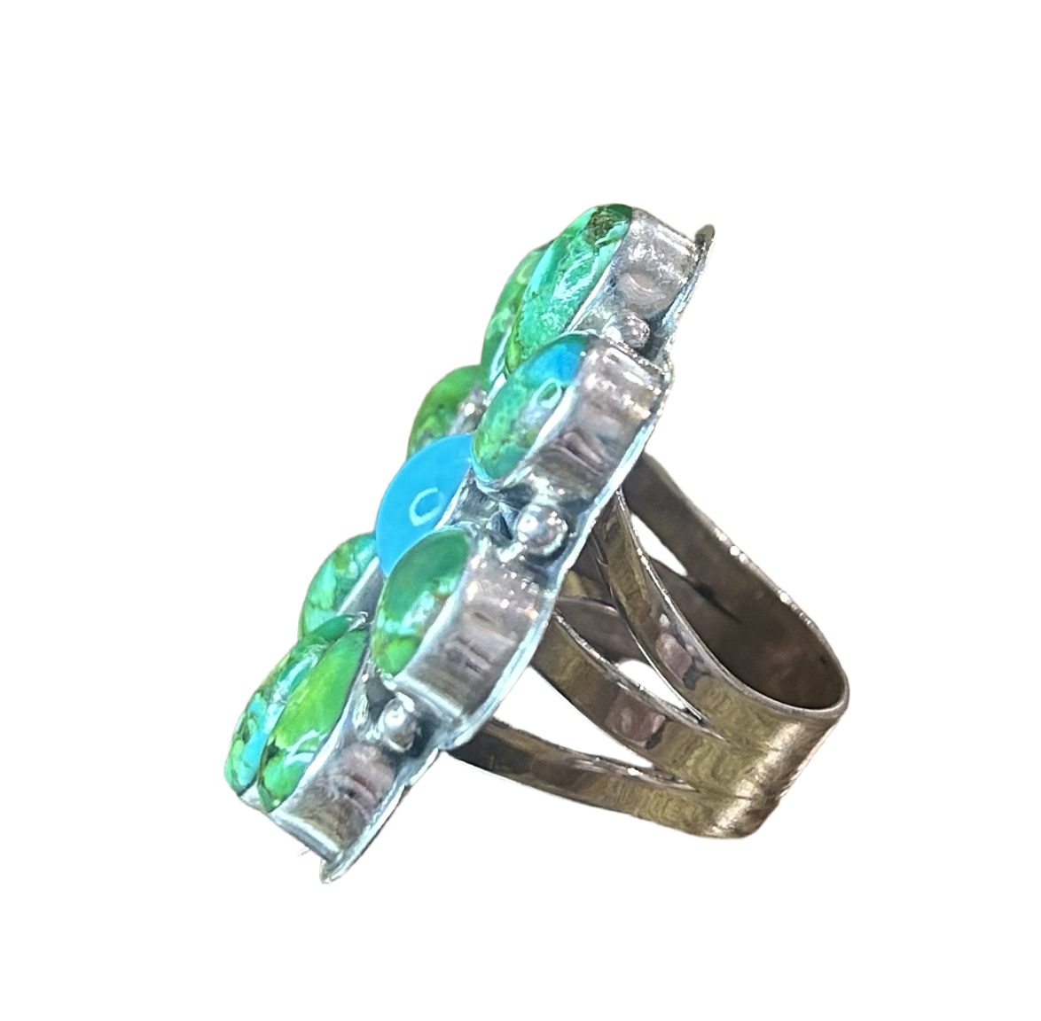 Sonoran Gold & Sleeping Beauty Turquoise Cluster Ring