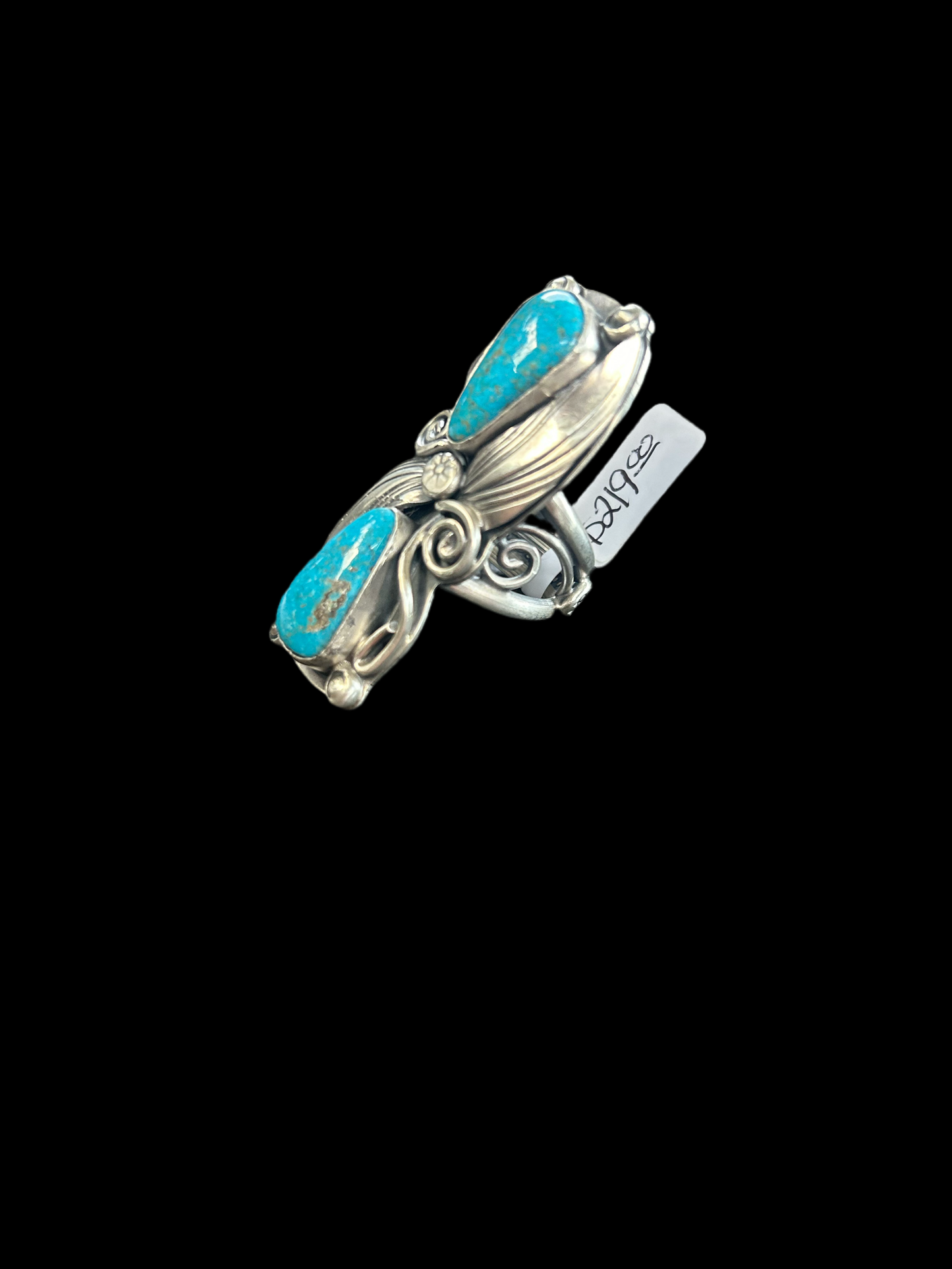 Blue Sonoran Gold Turquoise Native Made Crawler Ring