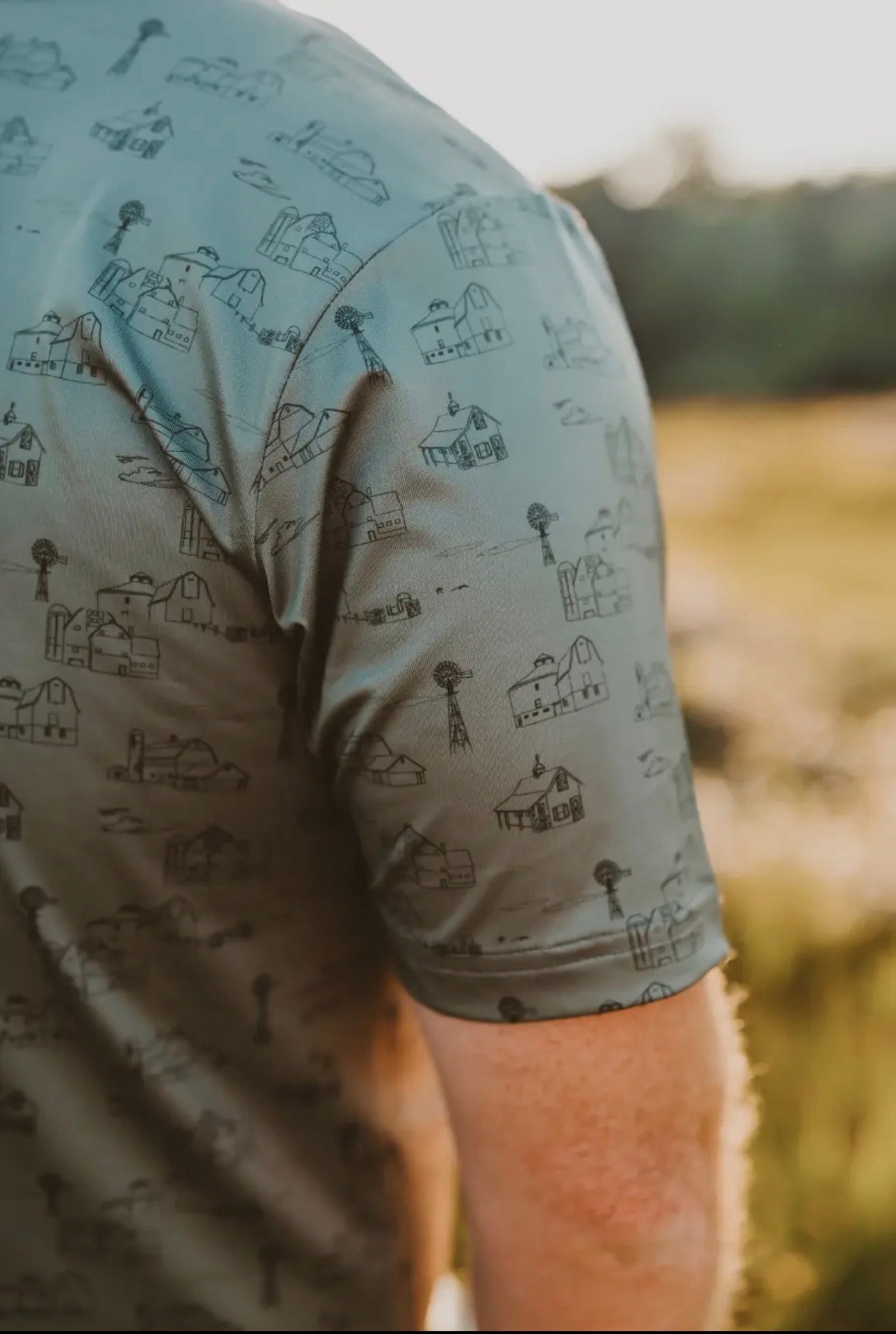 Country Views Forests Green Men’s Polo