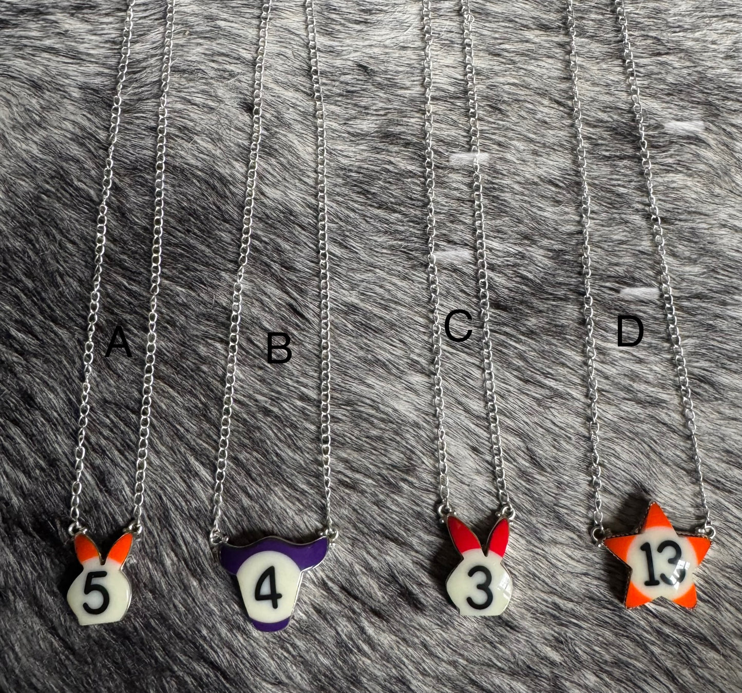 Pool ball sterling silver necklaces