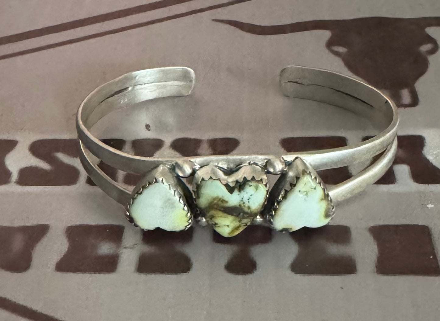 Palomino Turquoise 3 heart cuff