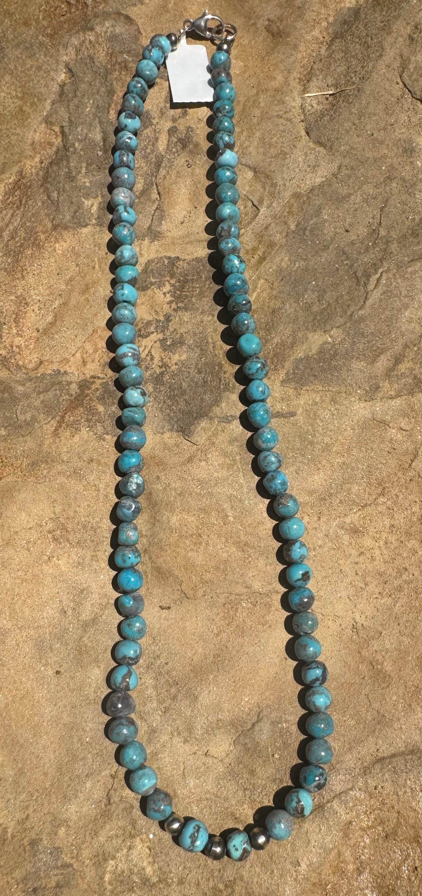 Turquoise & Sterling Pearl Necklace