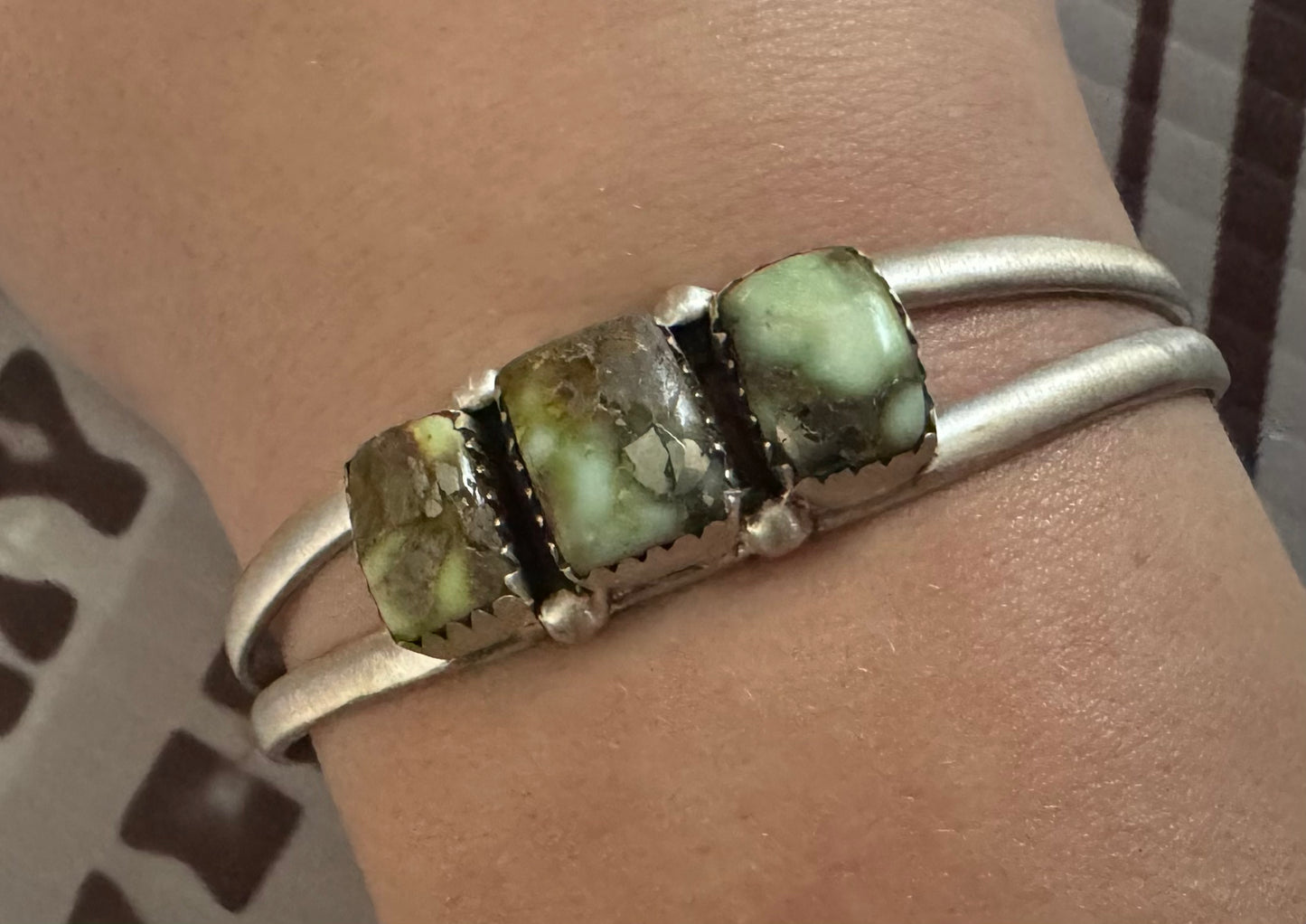3 stone palomino turquoise cuff