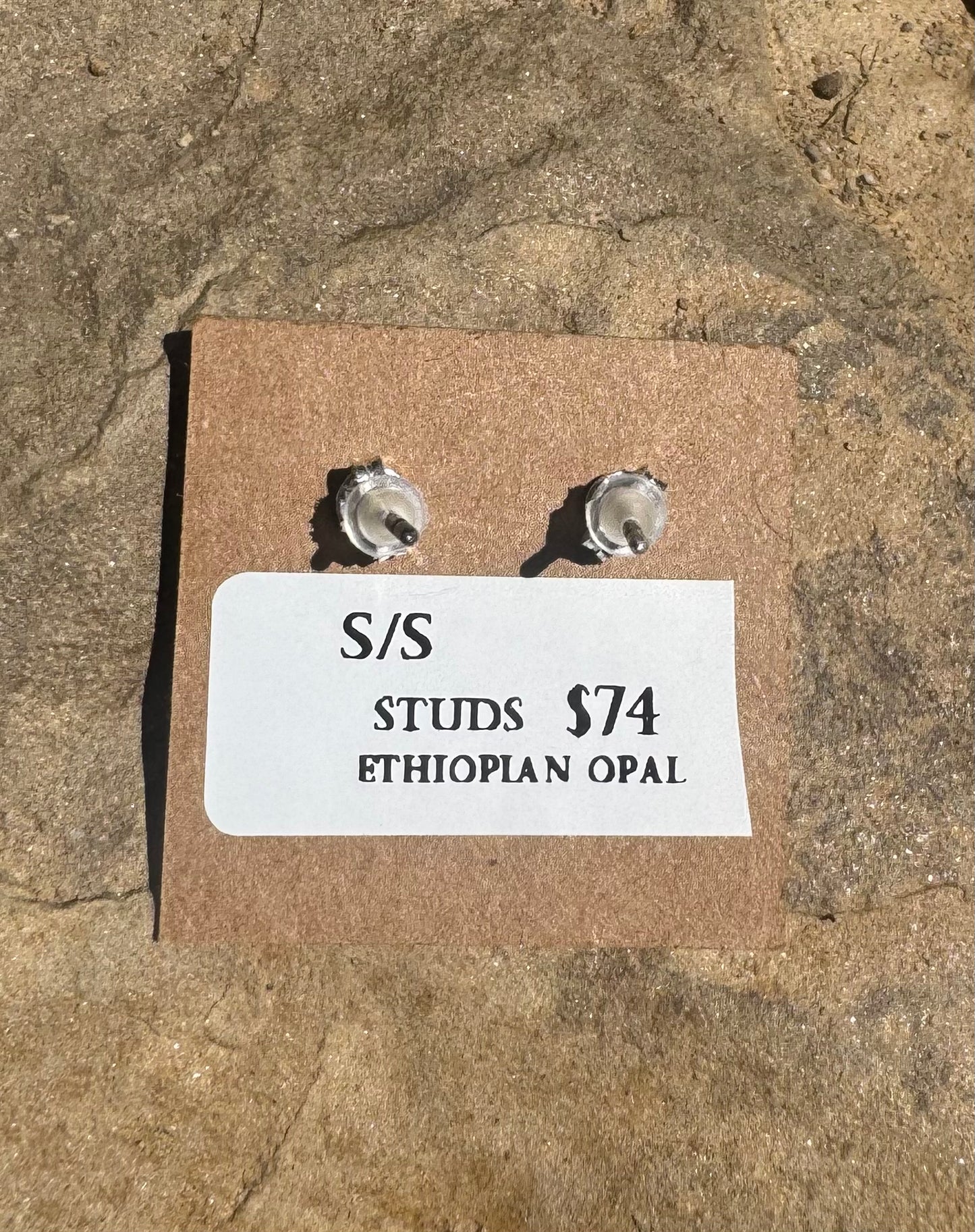 Ethiopian Opal & Sterling stud Earrings