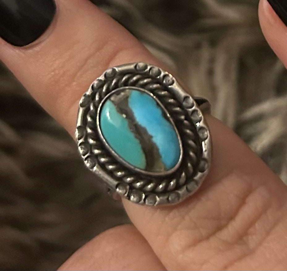 Old pawn turquoise ring size 5.5