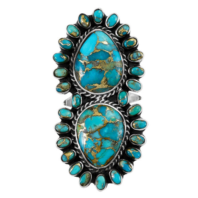 Gold Digger Matrix Turquoise Ring Sterling silver