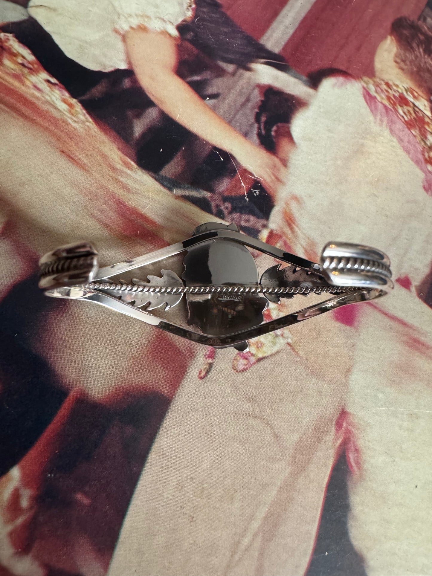 Native America Navajo Sterling Silver Turquoise Bracelet Cuff By Andrew Vandever
