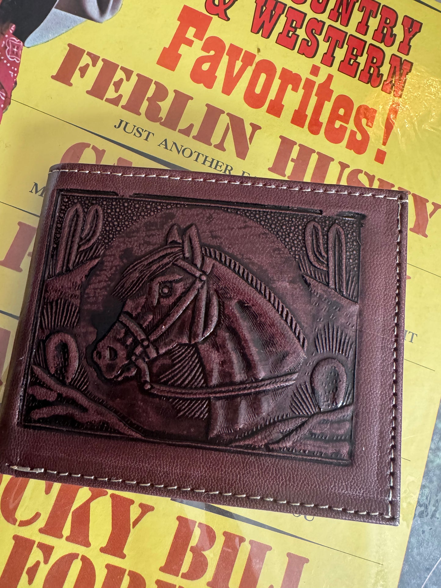 Men’s southwest Horse tooled wallet