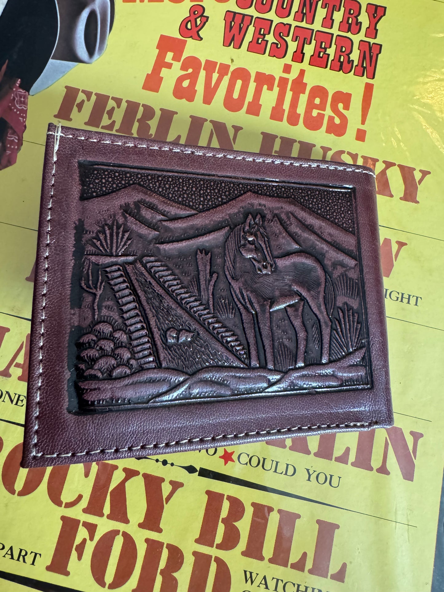Men’s southwest Horse tooled wallet