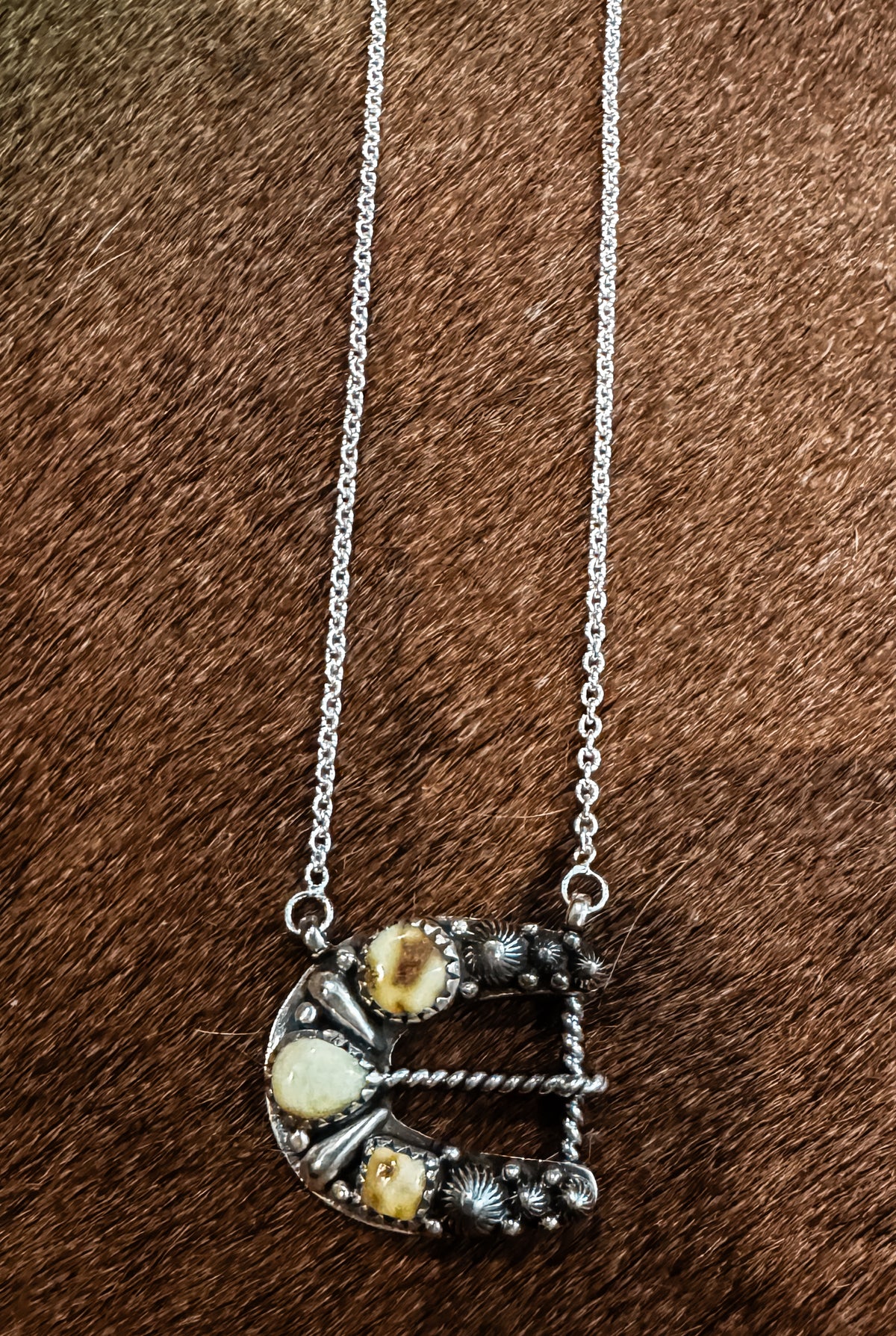 Palomino Turquoise belt buckle necklace