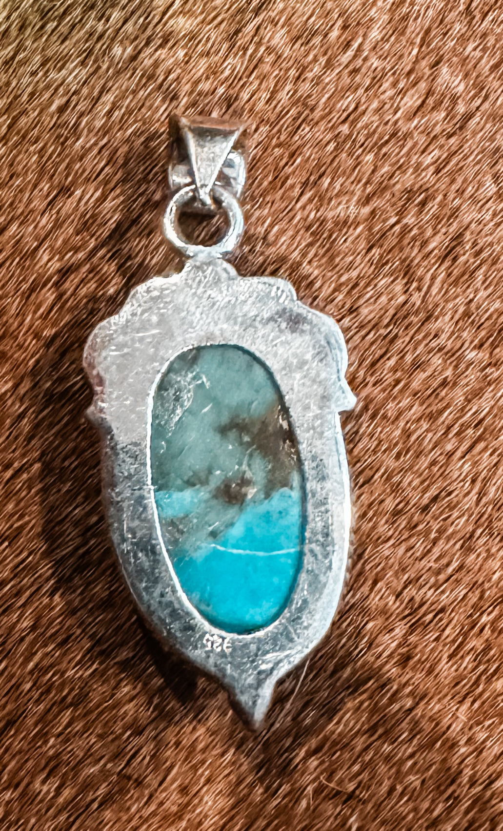 Triple flower turquoise pendant