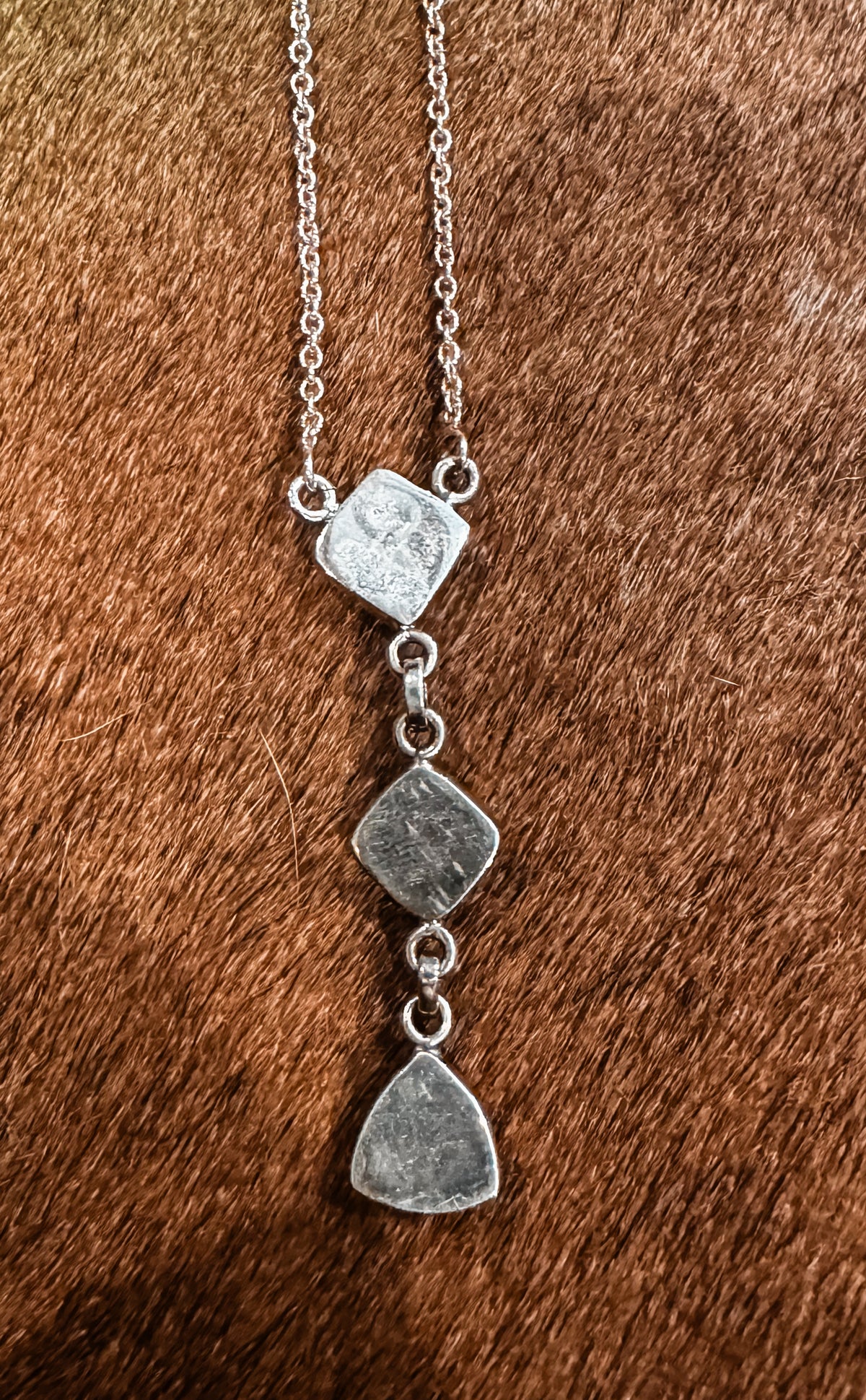 Three stone Lariat Necklace