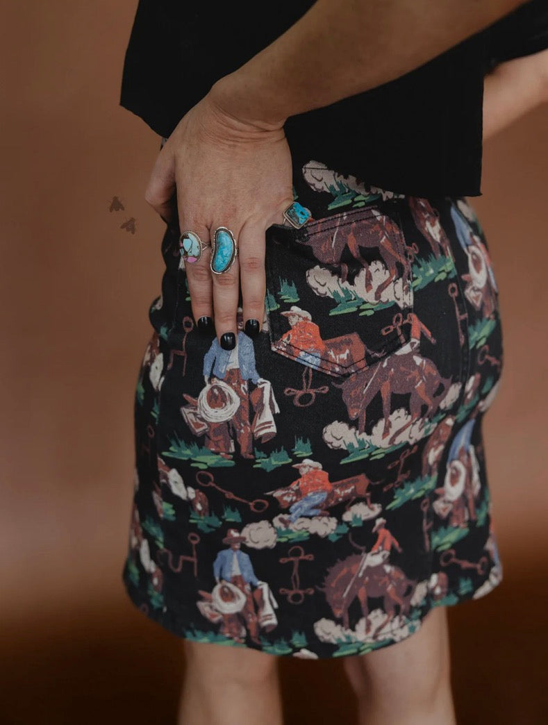 Lets Rodeo Denim If You Do Skirt