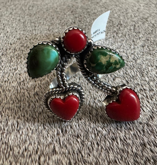 Sonoran Gold & Coral Cherry Ring