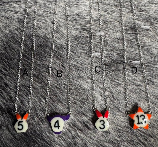 Pool ball sterling silver necklaces