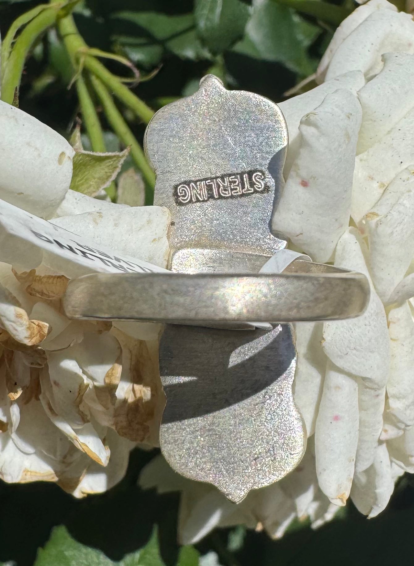 Double pink conch & Sterling Ring Adjustable