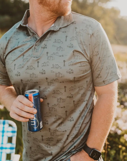 Country Views Forests Green Men’s Polo