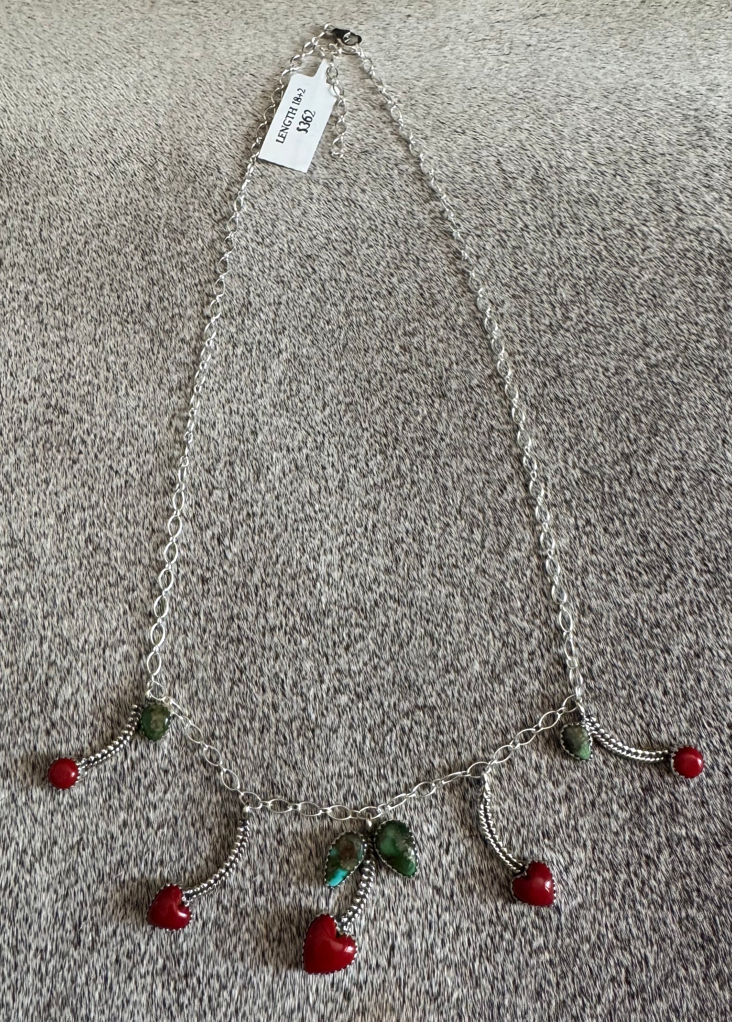 Sonoran Gold Turquoise & Coral Cherry Necklace