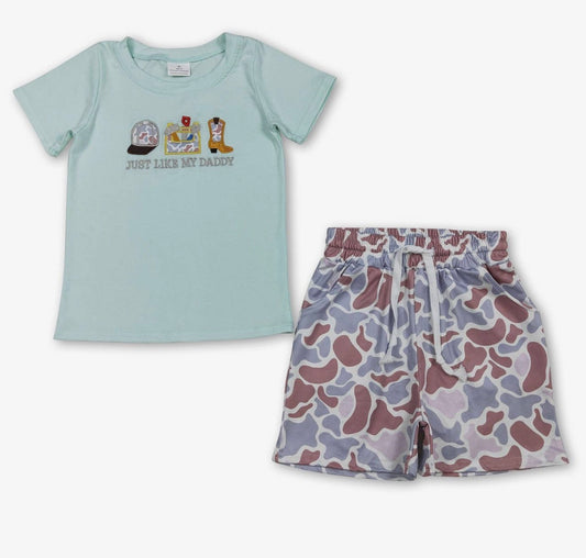 Just Like My Daddy Boys Embroidered Set