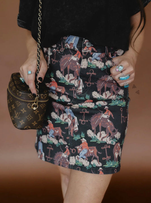 Lets Rodeo Denim If You Do Skirt