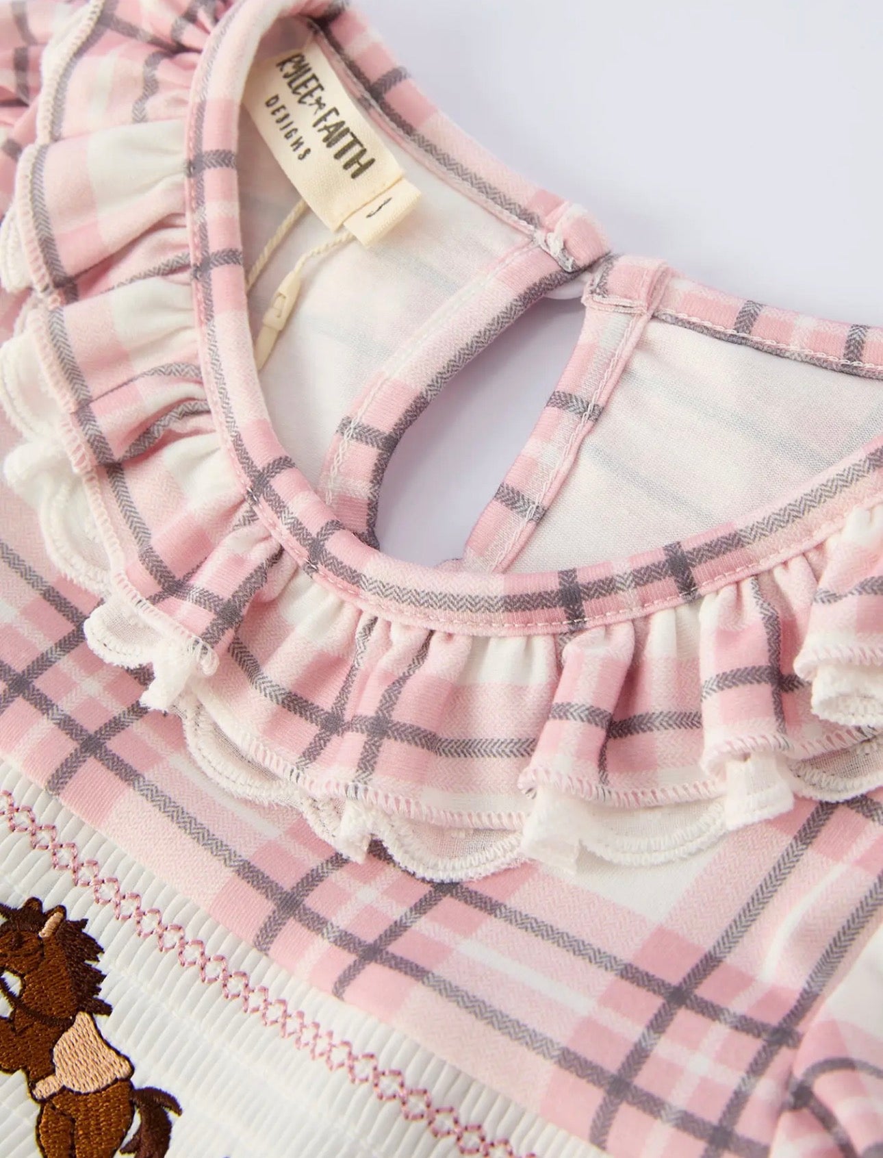 Girls Embroidered smocked Bucking Horse Dress