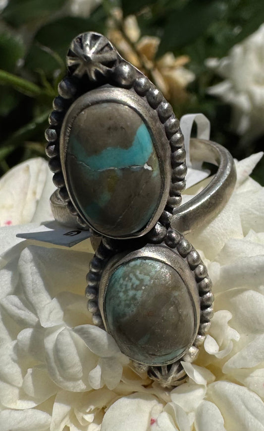 Mine 8 Turquoise & Sterling Adjustable Ring