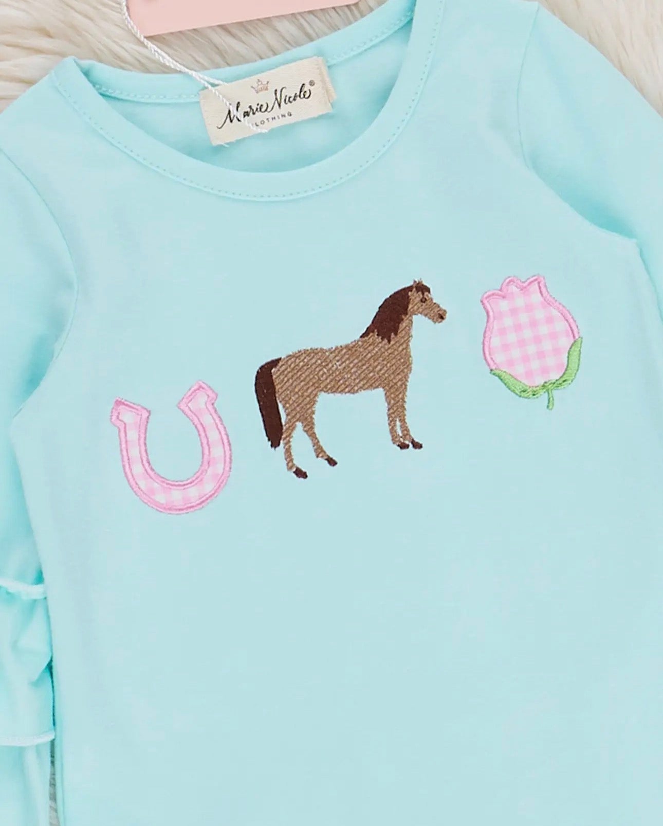 Horsing Around Embroidered Ruffle Romper