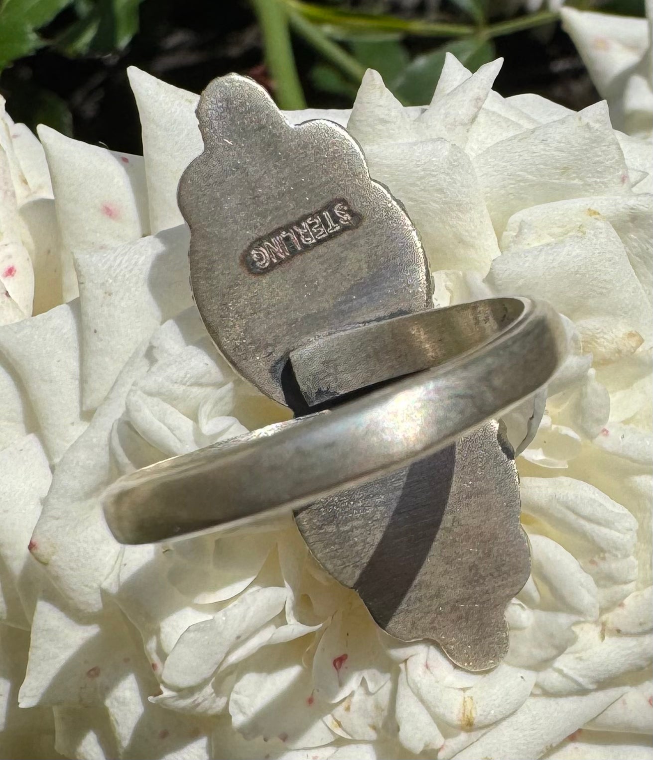 White Buffalo & Sterling Adjustable Ring