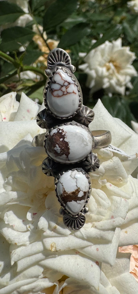 3Stone Wild Horse Jasper Adjustable Ring