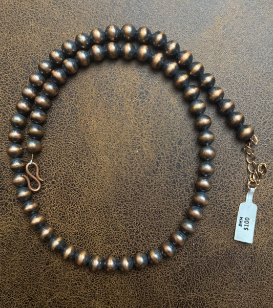 8mm Fine Copper Pearls 20-22in