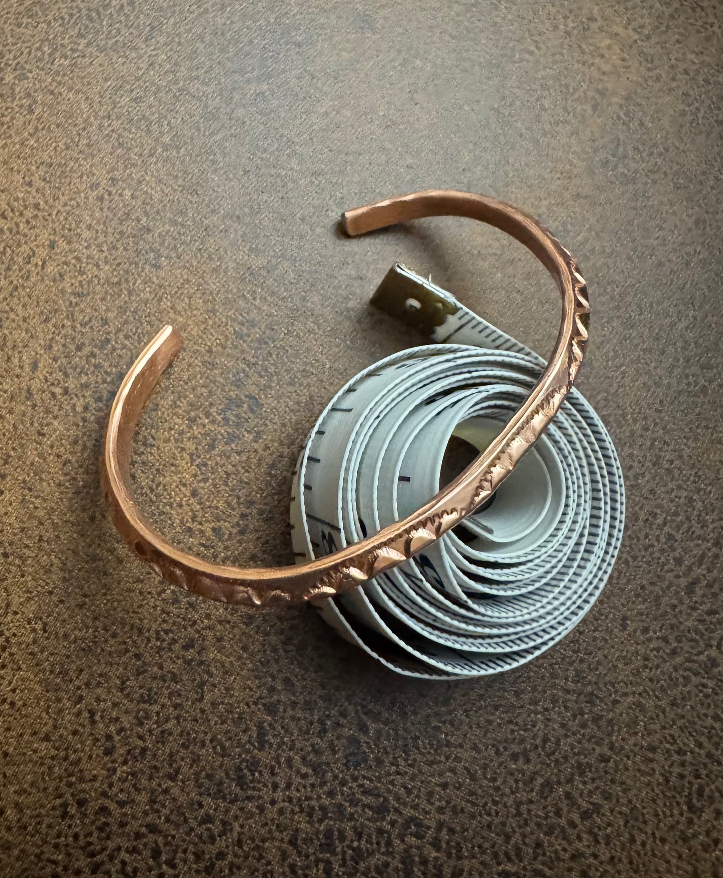 Fine Copper Stamped Cuff