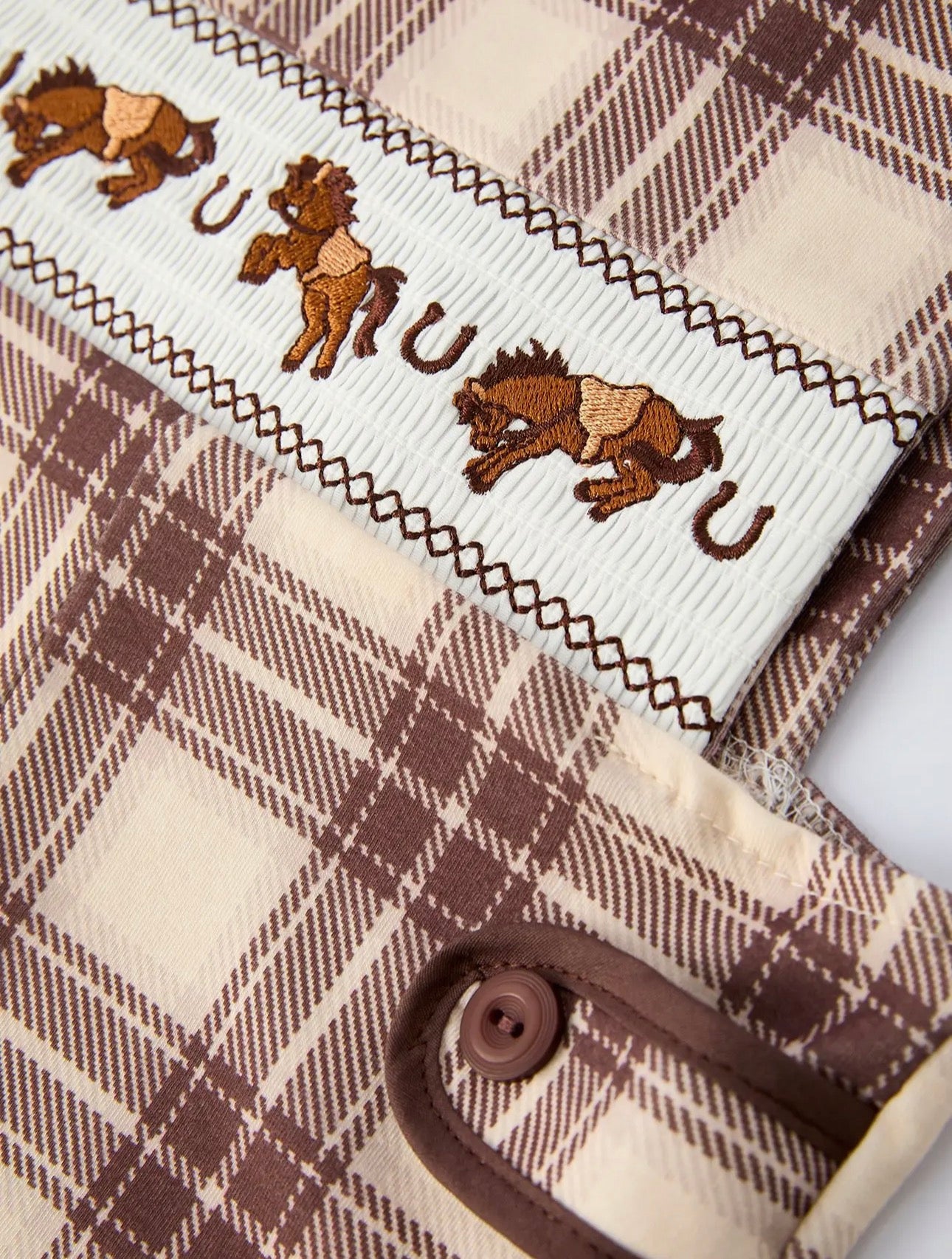 Baby Boy Embroidered Bucking Horse Smocked Romper