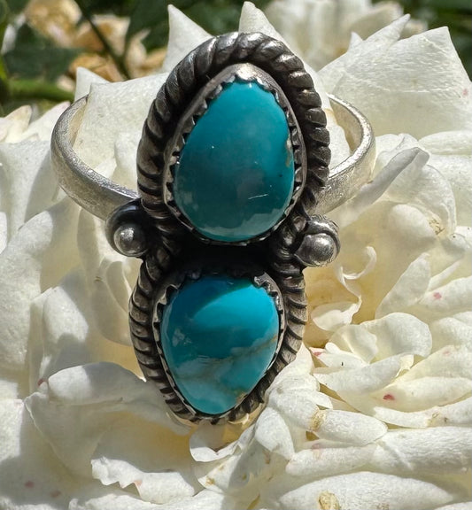 Blue Sonoran & Sterling Adjustable Ring
