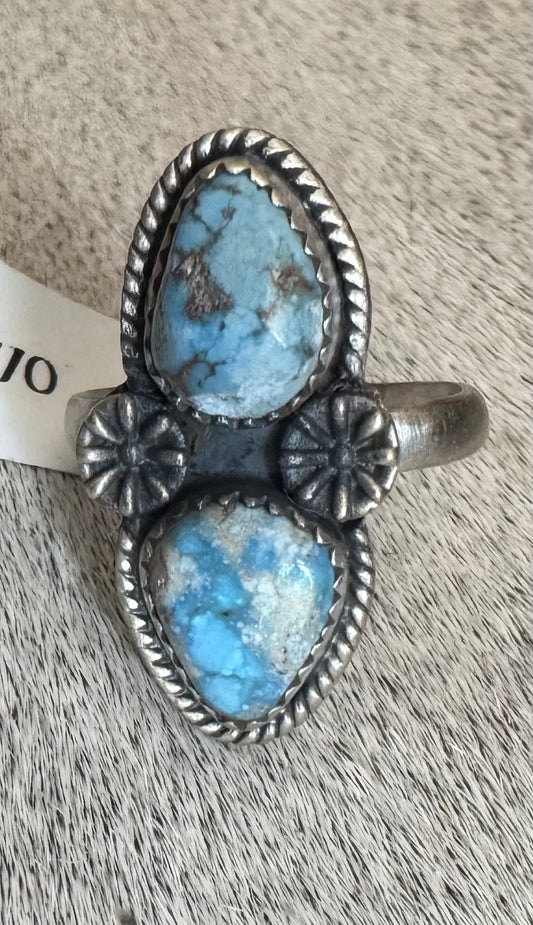 Double Golden Hills Turquoise Ring
