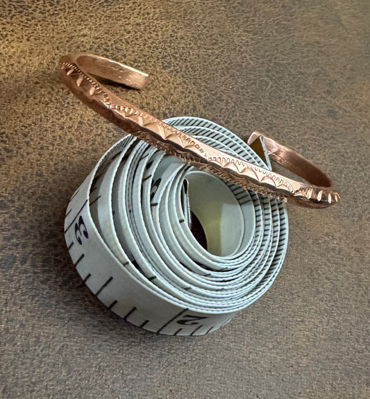 Fine Copper Stamped Cuff