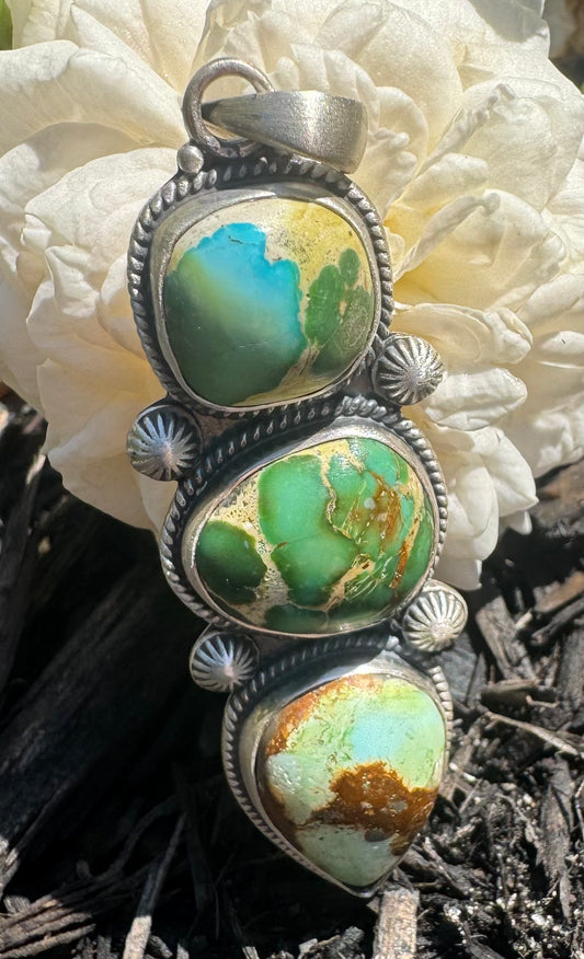 Triple Sonoran Gold Turquoise Pendant