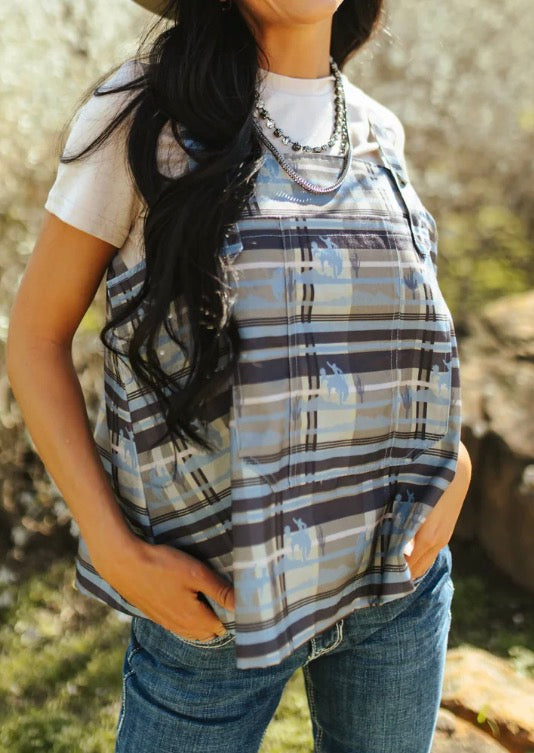 BUCKIN BIBS *PLAID Tank