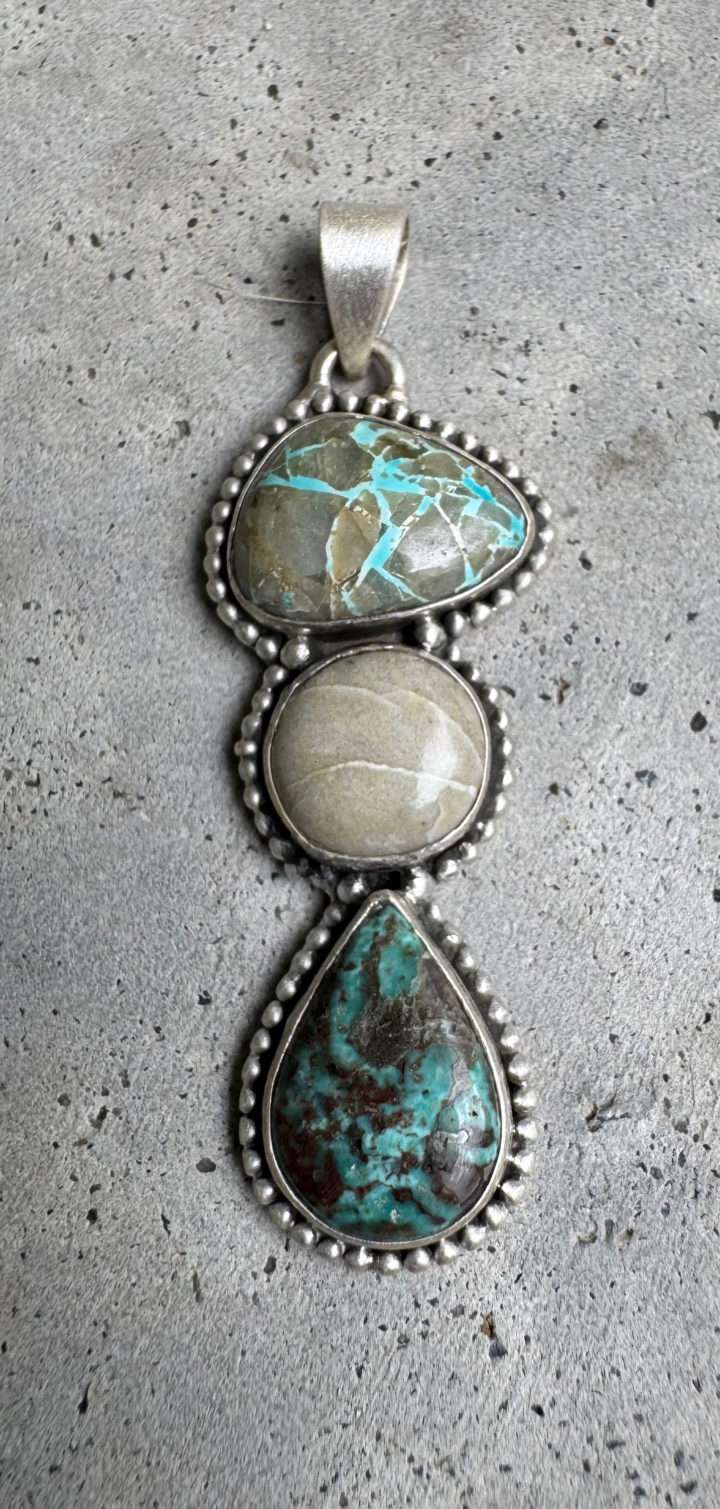 Three Stone Royston Ribbon Turquoise Pendant