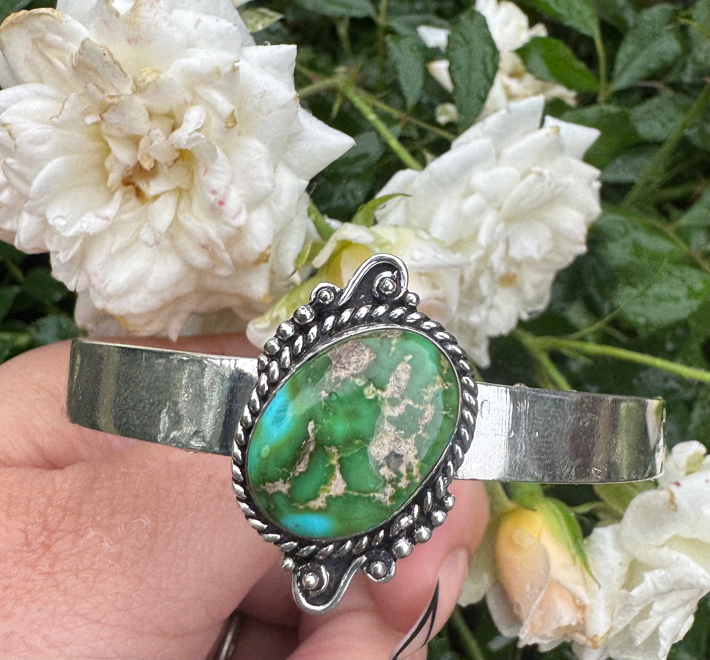 Sonoran Gold Turquoise & Sterling PLATED Cuff