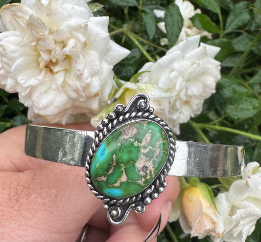 Sonoran Gold Turquoise & Sterling PLATED Cuff