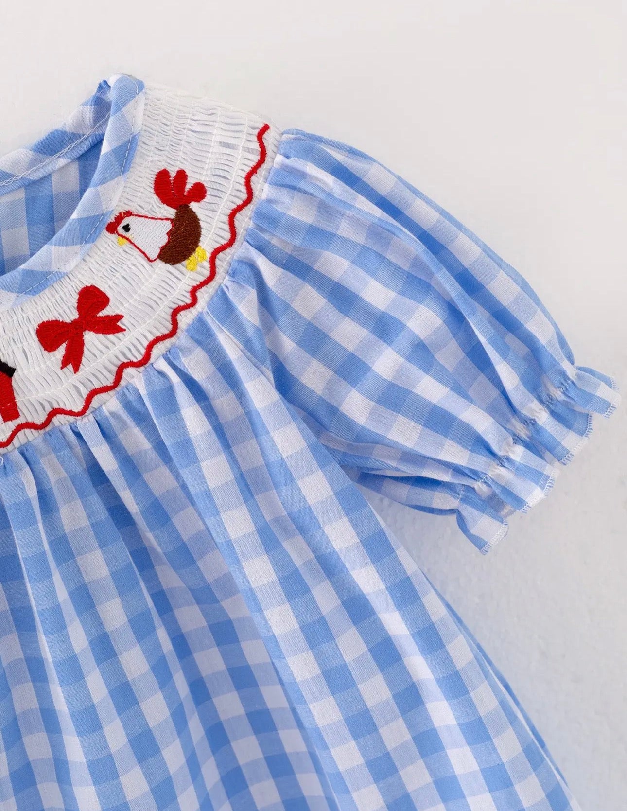 Itty Bitty Farm Girl Smocked Embroidered Dress/ Bloomer