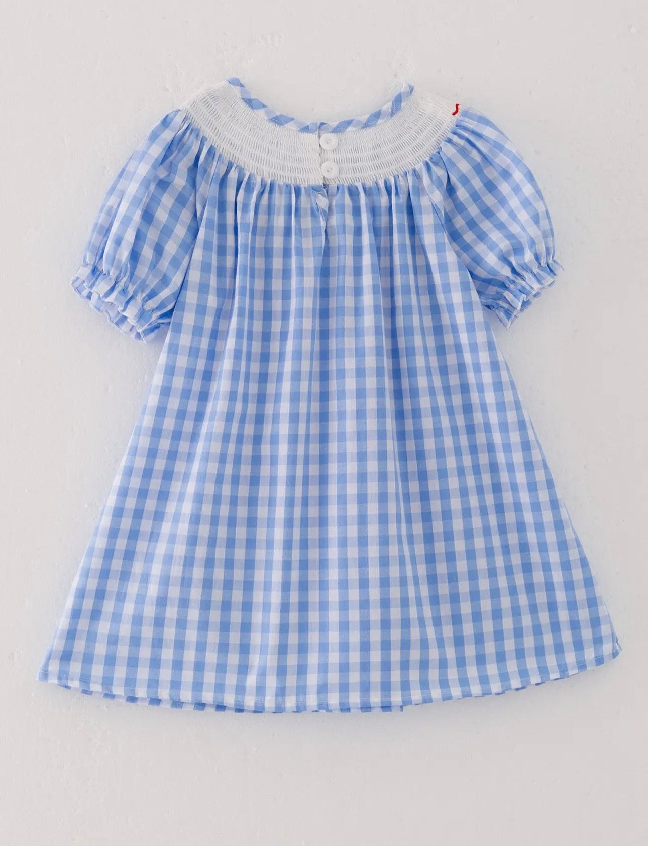 Little Miss Farm Girl Smocked Embroidered Dress
