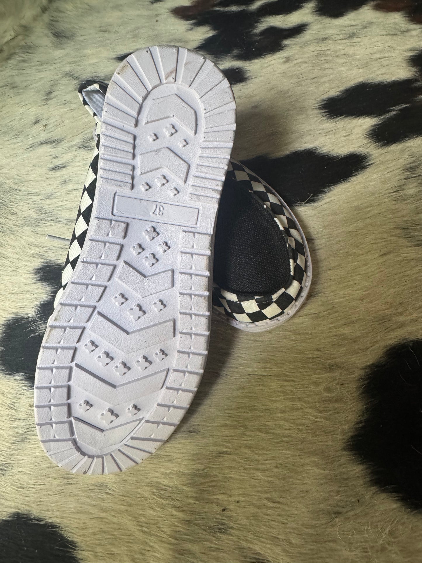 White/Black Checkered Boating Shoes
