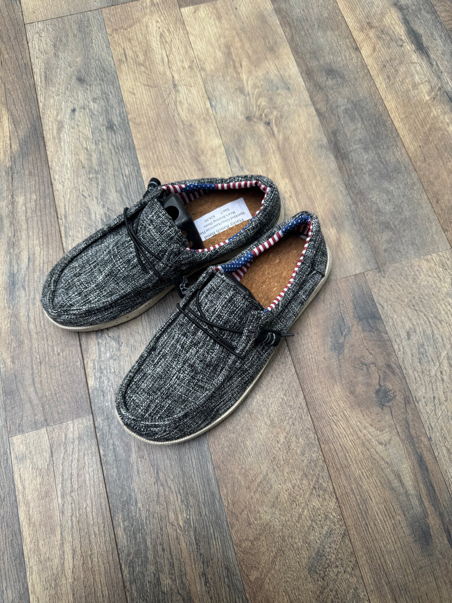 Mens grey boating shoes