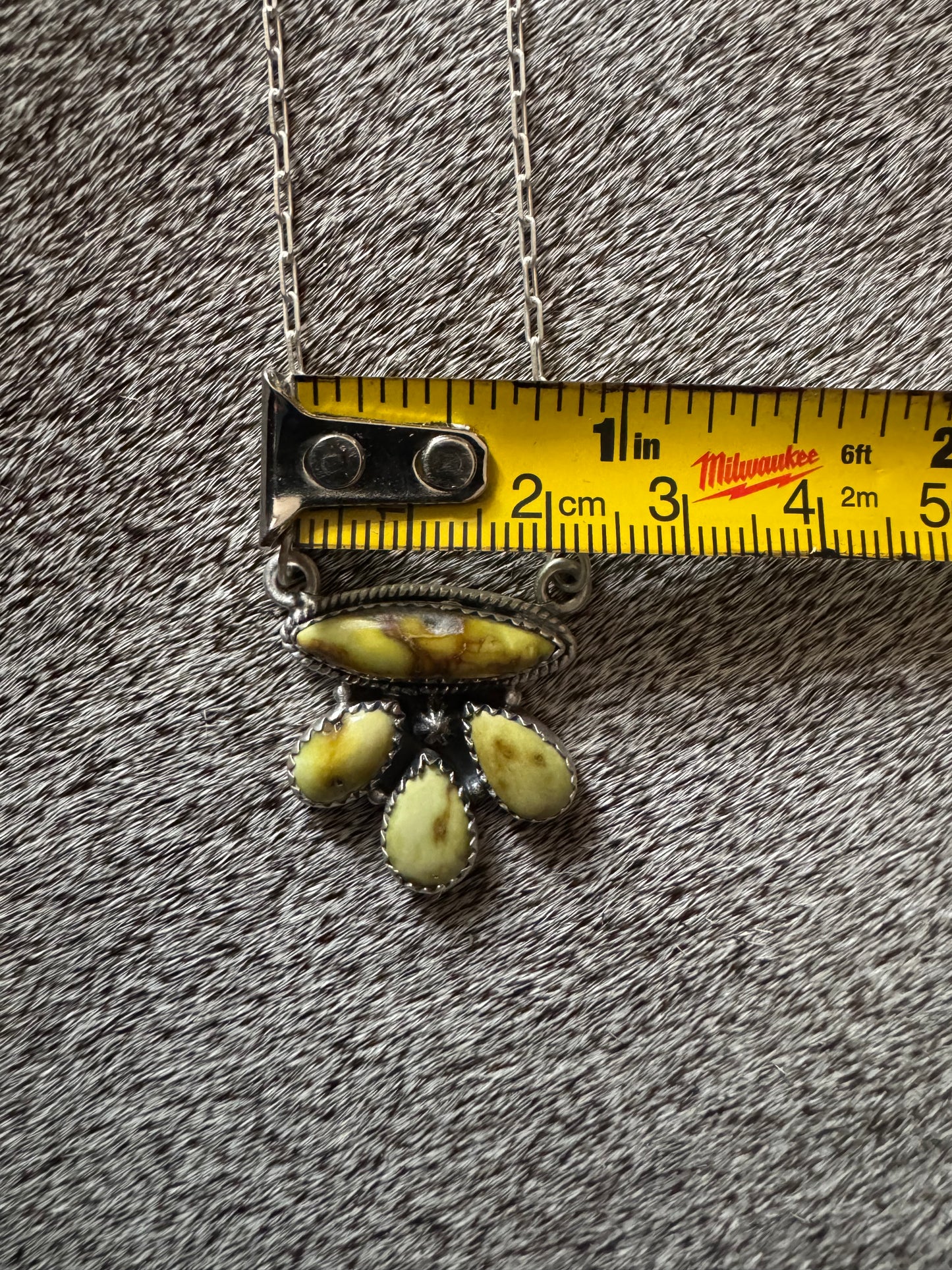 Dainty Palomino Turquoise & Sterling Silver Cluster Necklace￼