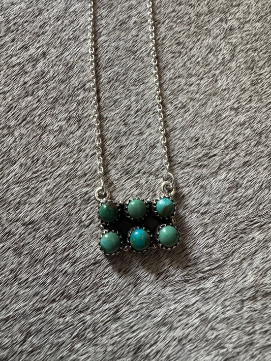 Mini Kingman Snake Eye Bar Necklace