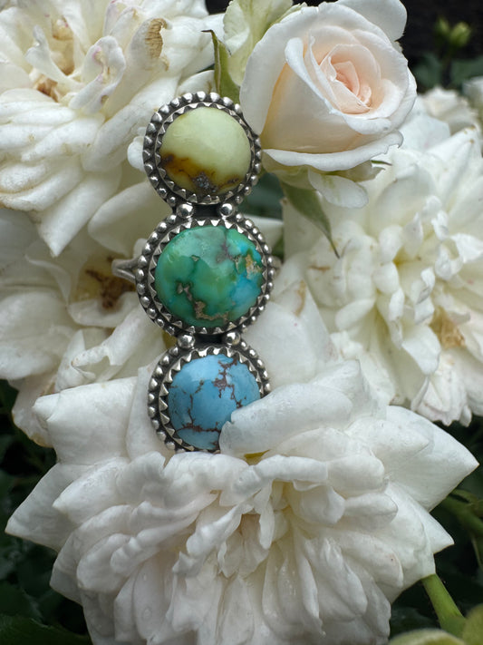 Three Layered Beauty Size 8 Crawler Ring