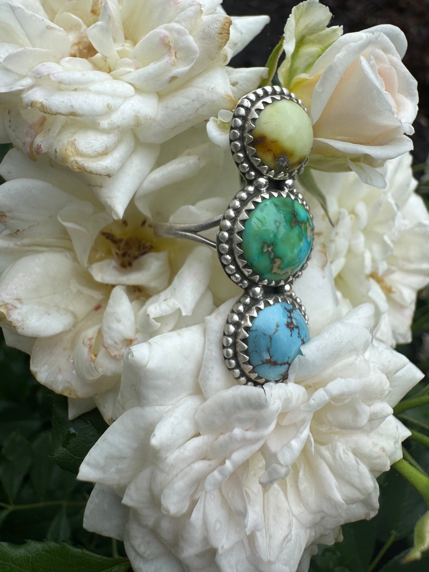 Three Layered Beauty Size 8 Crawler Ring
